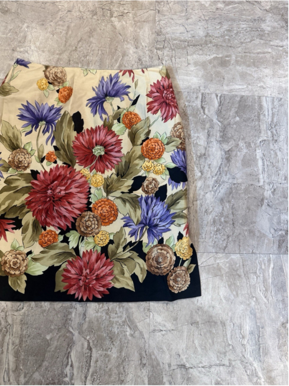 VTG TALBOTS Muted Floral Silk Blend Colorful Midi Skirt Size 14 Botanical